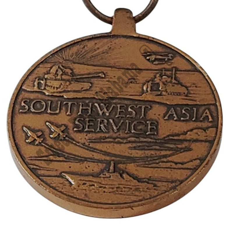 Southwest Asia Service Medal Pinback, 1-1/4"D x 3"H Overall