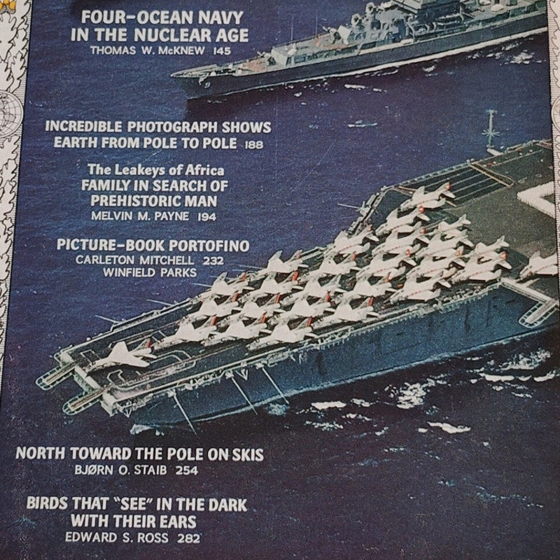 National Geographic Feb 1965, Navy Nuclear Age, Leakeys Oilbirds Arctic Ski Trek
