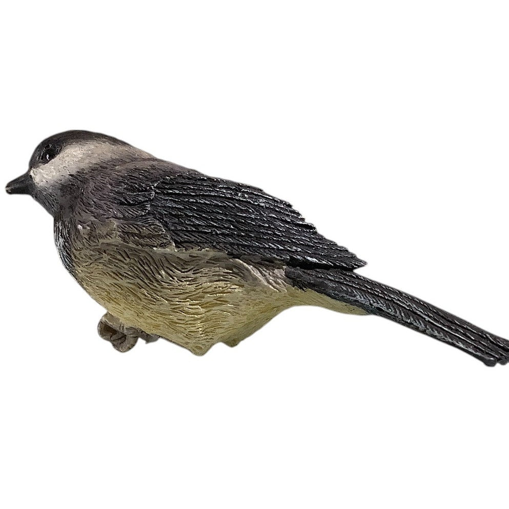 Vintage Miniature Black-Capped Chickadee Bird Figurine, 3"L x 1-1/8"W x 1-1/8"H