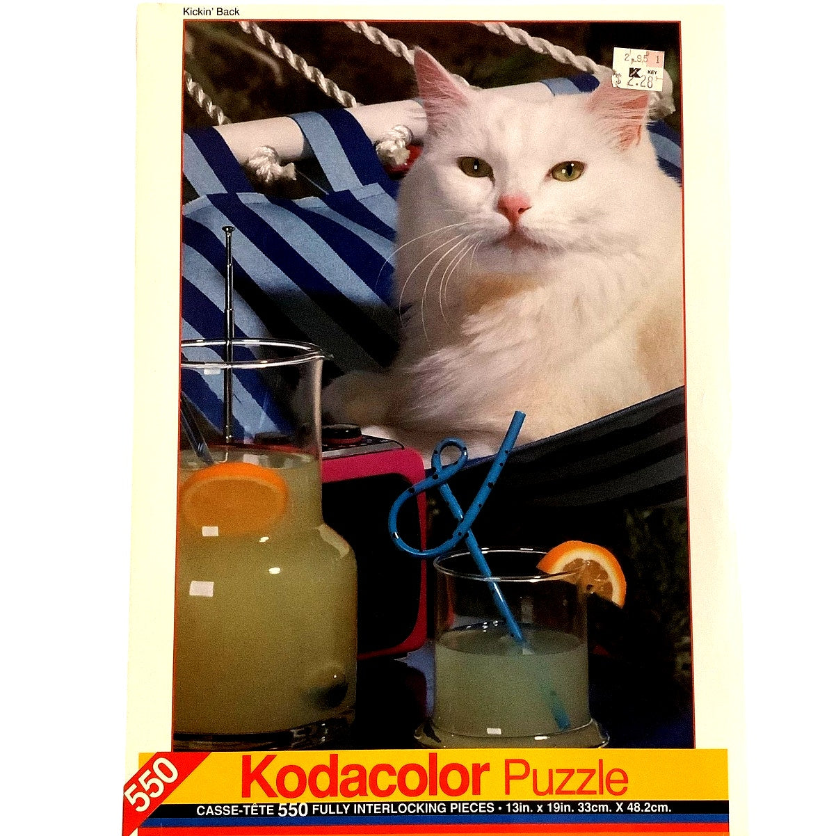 1994 Rose Art, Eastman Kodak 550 PC Jigsaw Puzzle, Catnap in Hammock, No. 99999