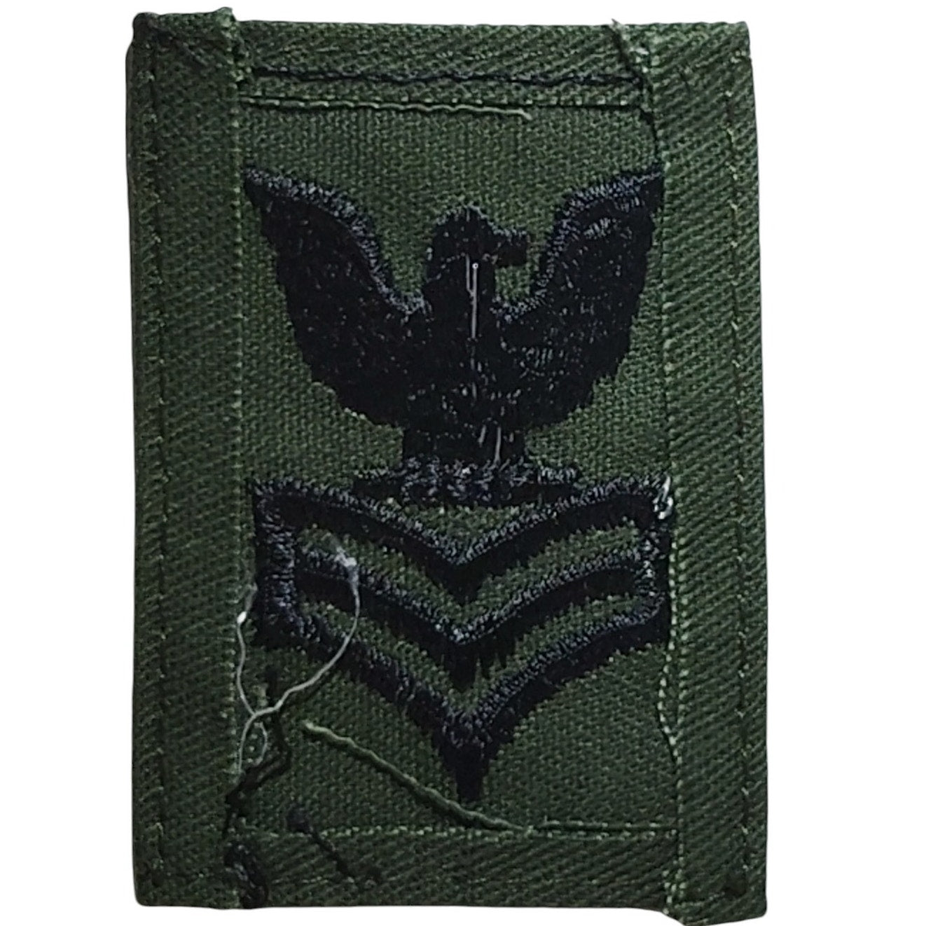 Pre-1989 USN Cap Device Subdued Embroidered E-6 ODG Sew-On 2.5"x1.75"