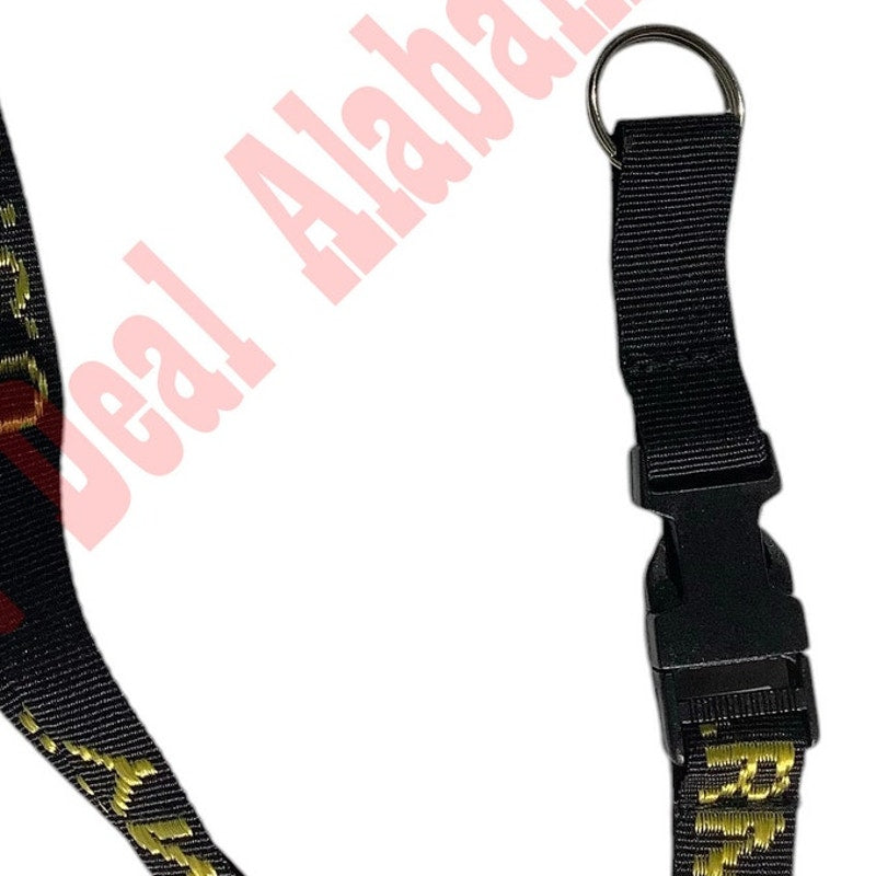 U.S. Army Embroidered Lanyard, 3/4"W, Keyring, Key Chain, Black w/ Gold Text