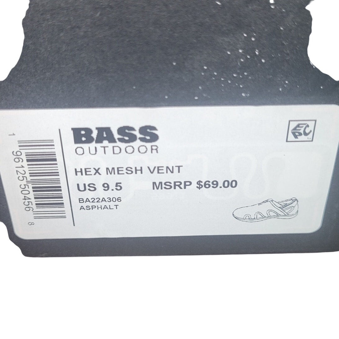 BASS OUTDOOR Men's HEX MESH Vent Hiking Shoe, Asphalt, 9.5 (LW Trail Grip, NIB)