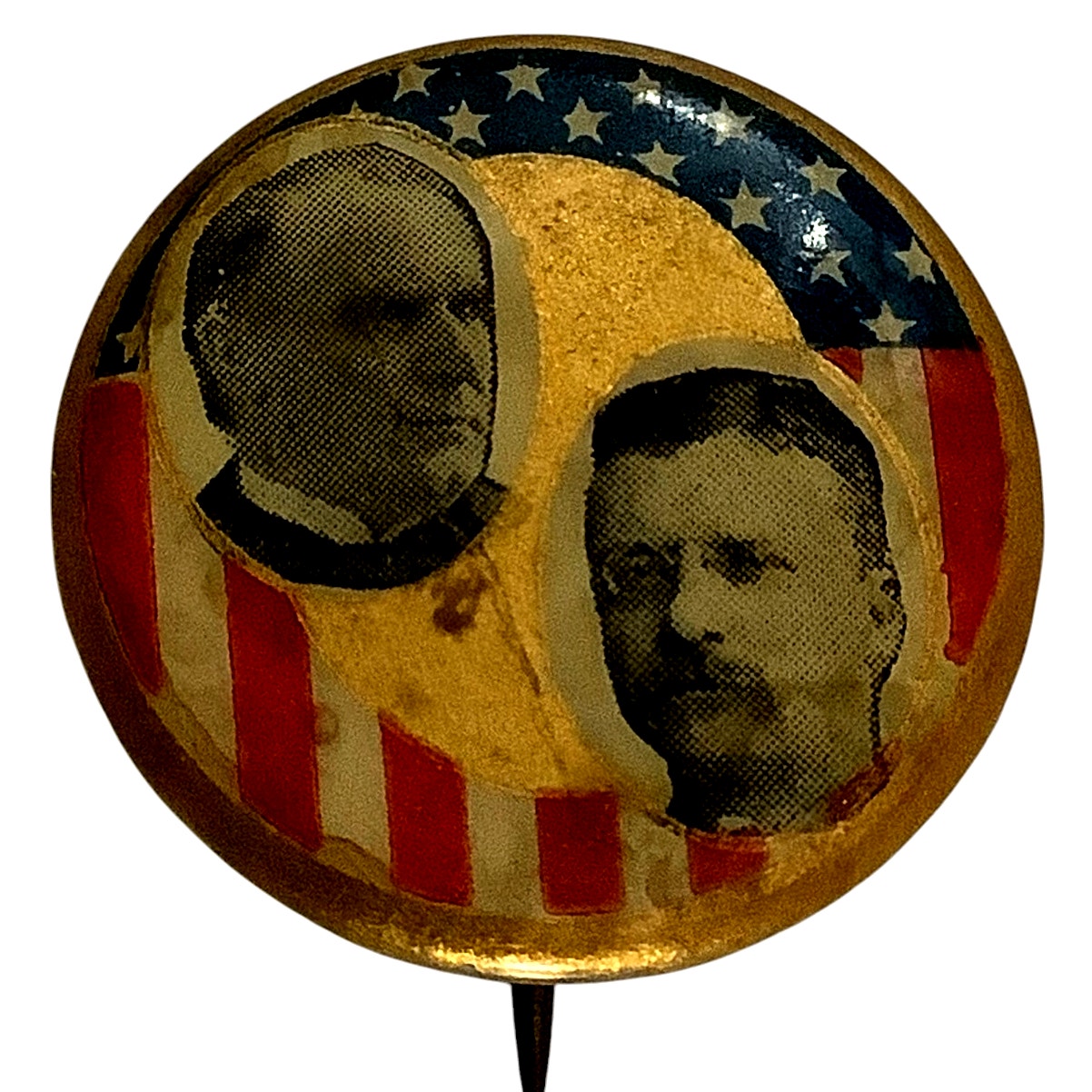 1899 William McKinley Presidential Button with Theodore Roosevelt as VP, 7/8"D
