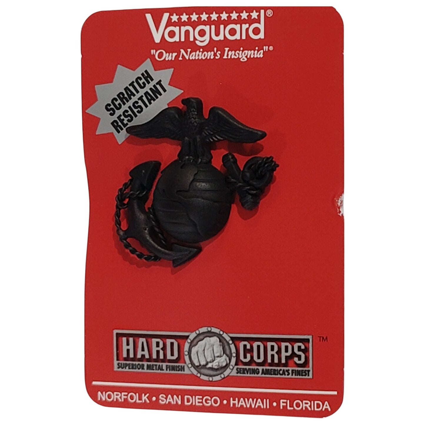 Marine Corps Service Cap Device – Officer Grade – Black Metal – 1-5/8" x 1-5/8"