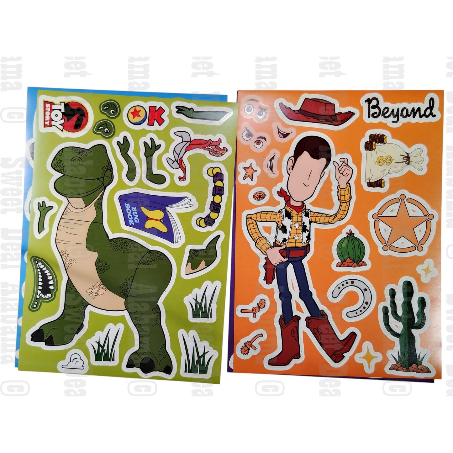 8 Sheets Toy Story Themed Make-a-Face Stickers, Kids DIY Crafts or Party Favors