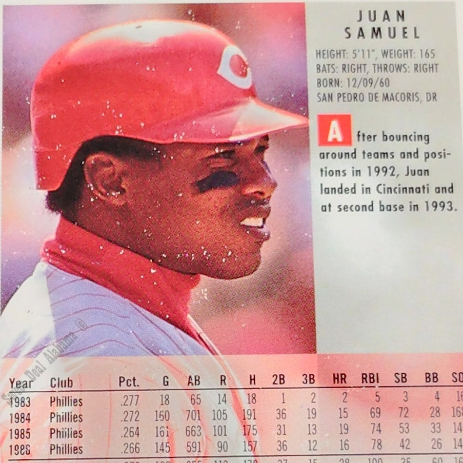 Juan Samuel, Cincinnati Reds, #426, 1994 Fleer Baseball Collector's Card