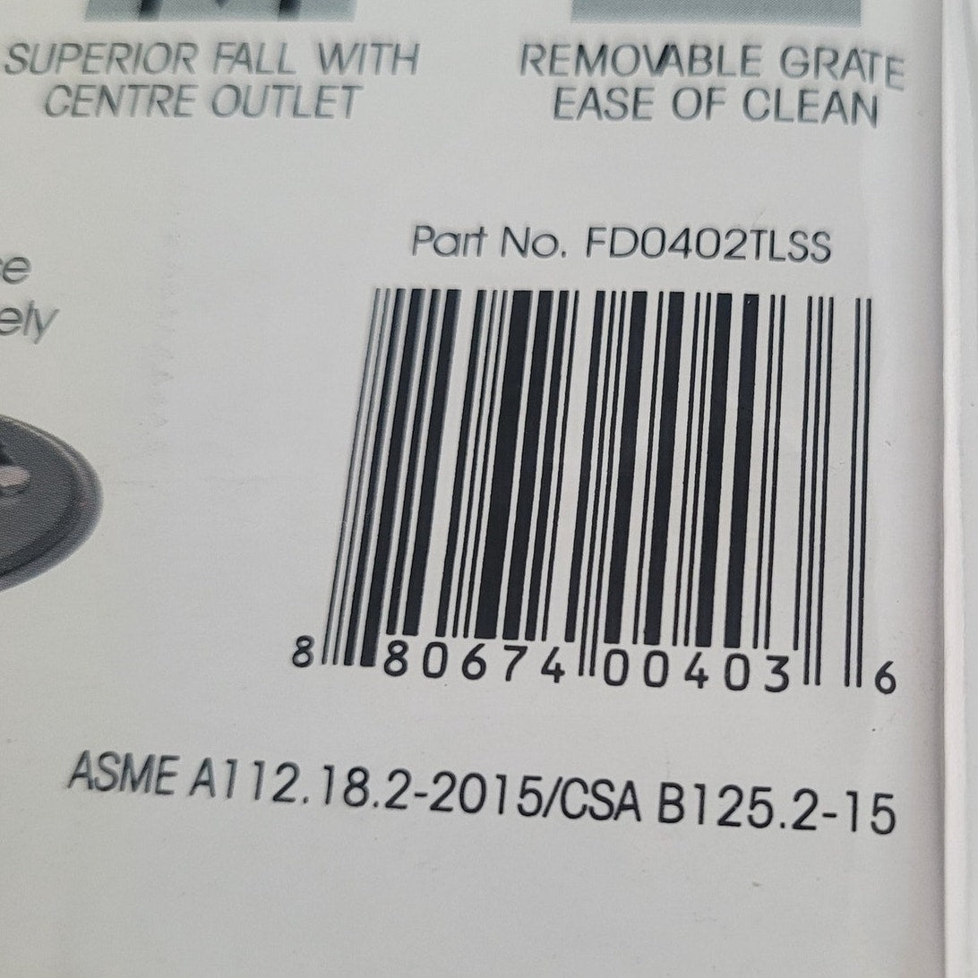 4" × 4" Stainless Steel Square Shower Drain – Tile Insert Cover