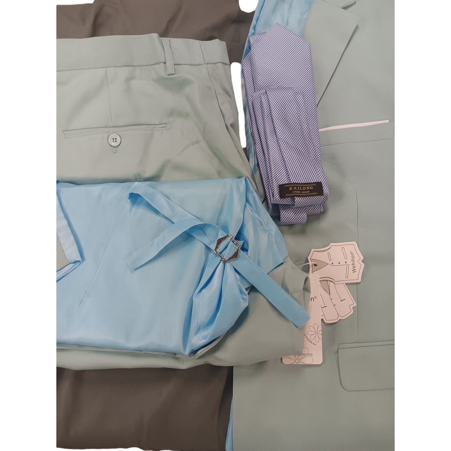 Men's Slim Fit 3 Pc Suit, 2 Button Dress Tux Suit Set w/ Jacket Vest Pants & Tie