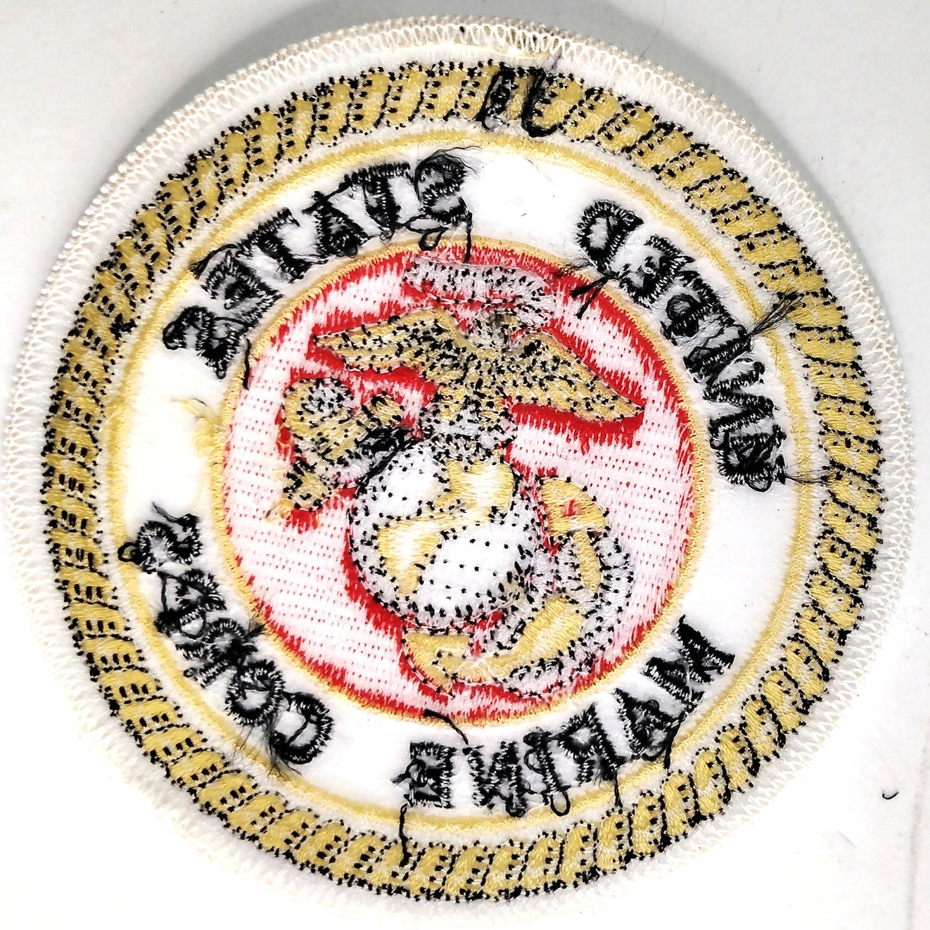 USMC Eagle Globe Anchor Novelty Patch Rare White Background 4" Iron‑On Sew‑On