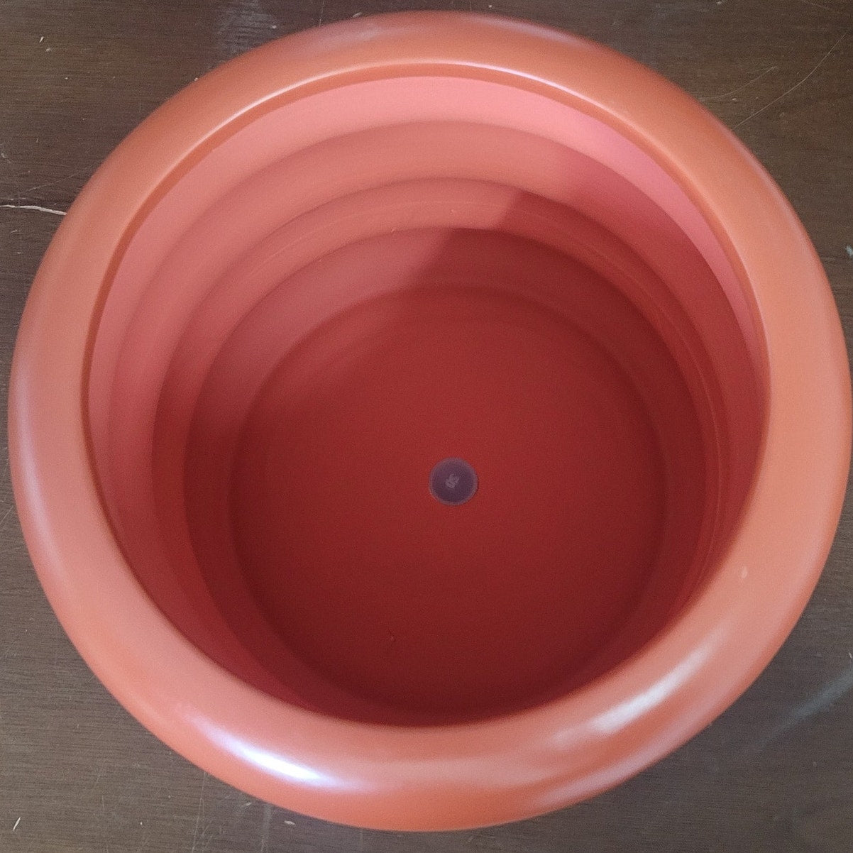 2 Large Bubble Ceramic Planters, Orange, 7-3/4"D x 6.50"H, Plugged Bottom Drain