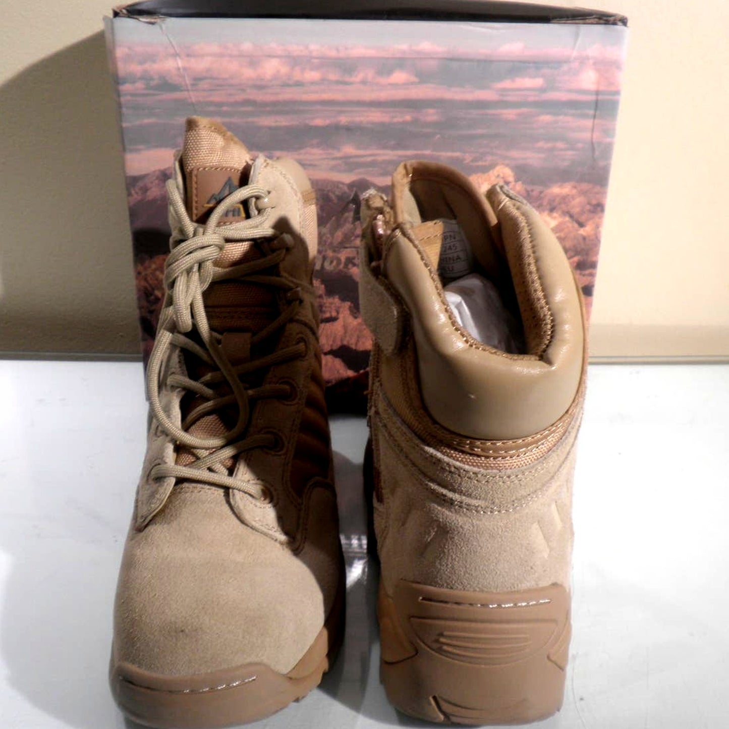NORTIV8 Boots Men's 6.5 Military Tactical Motorcycle Combat Boots w/ Side Zipper