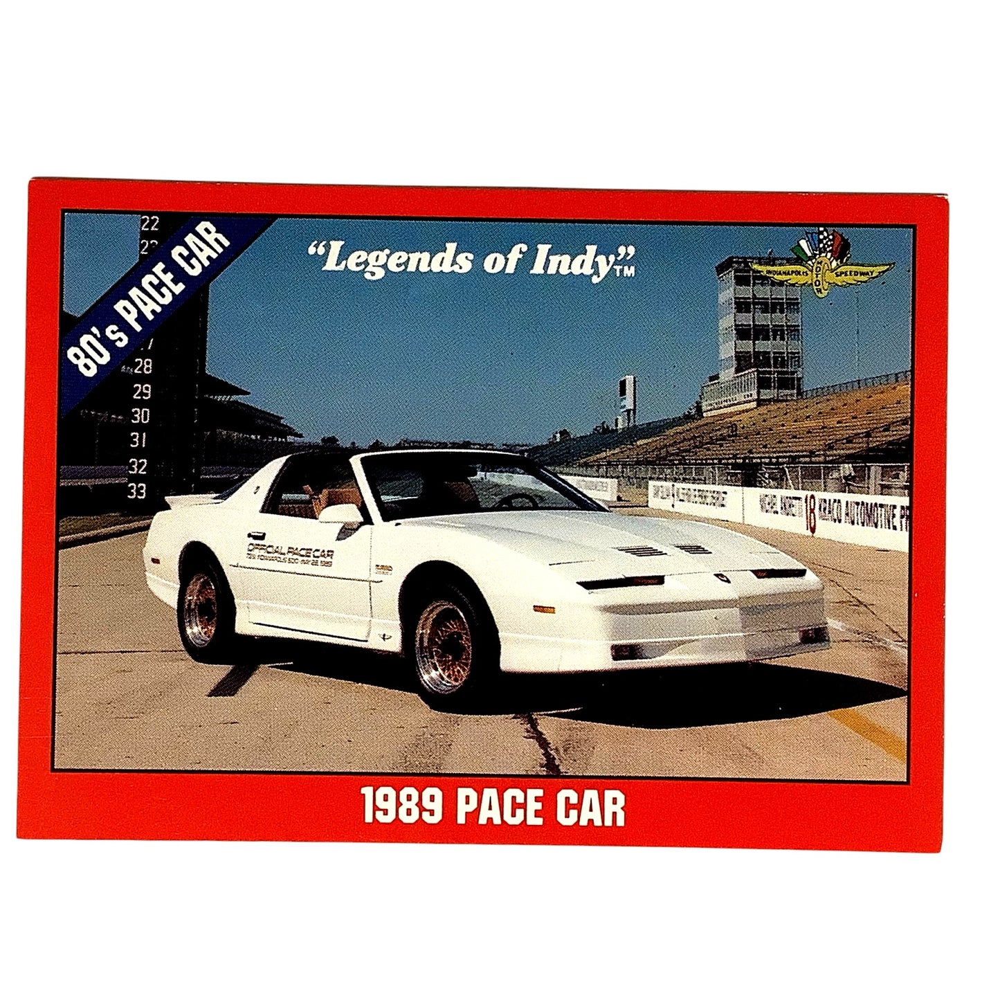 1989 Trans Am Pace Car, Indy 500, 1989 Action, 1992 Legends of Indy, Card No.56