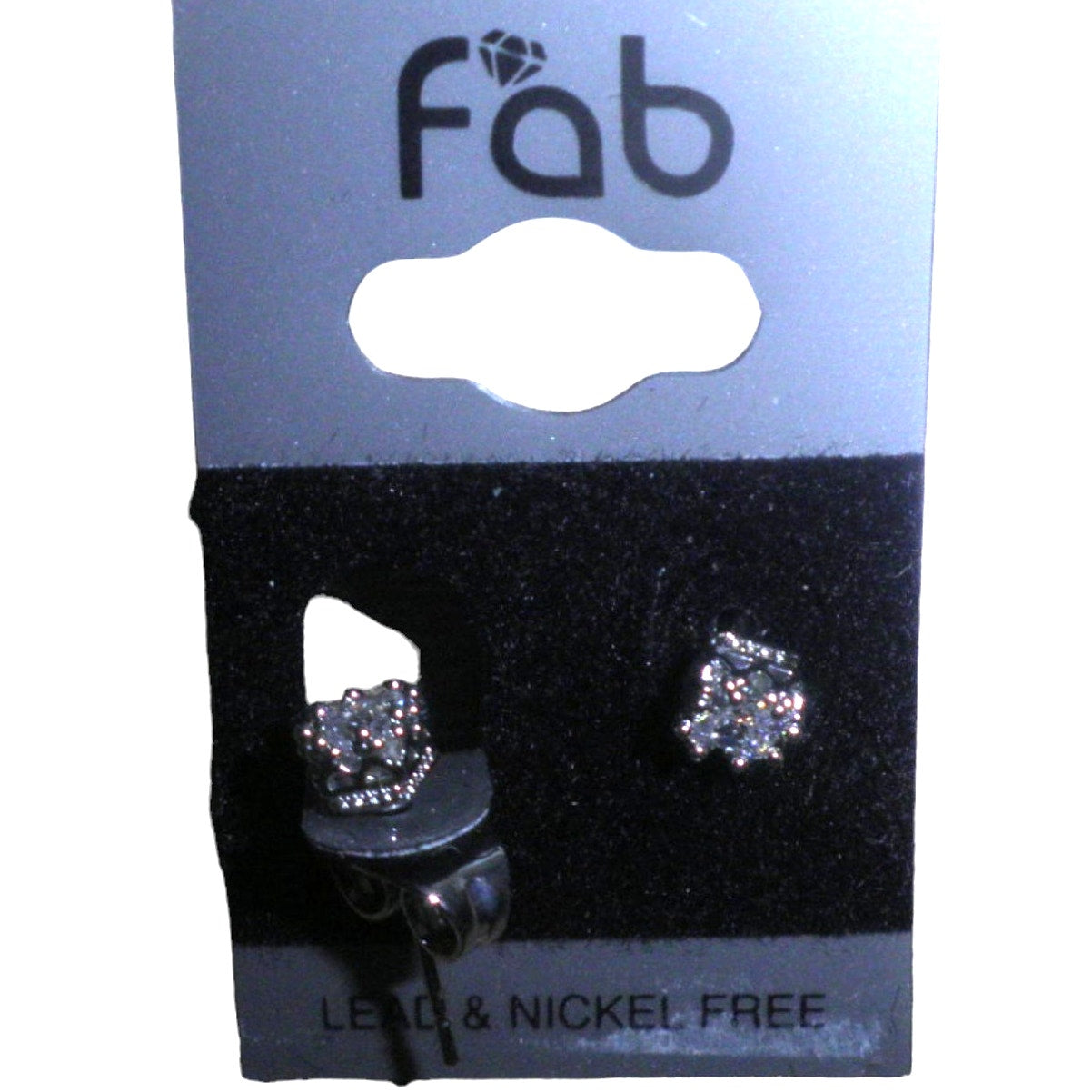 CUBIC ZIRCONIA EARRINGS CQS3 3mm Square Silver Tone Post/Back Lead & Nickel Free