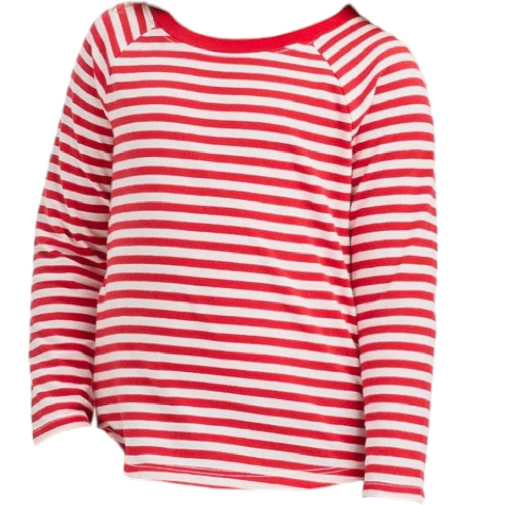 Girls' Striped Long Sleeve T-Shirt - Cat & Jack, Red & White, 12M