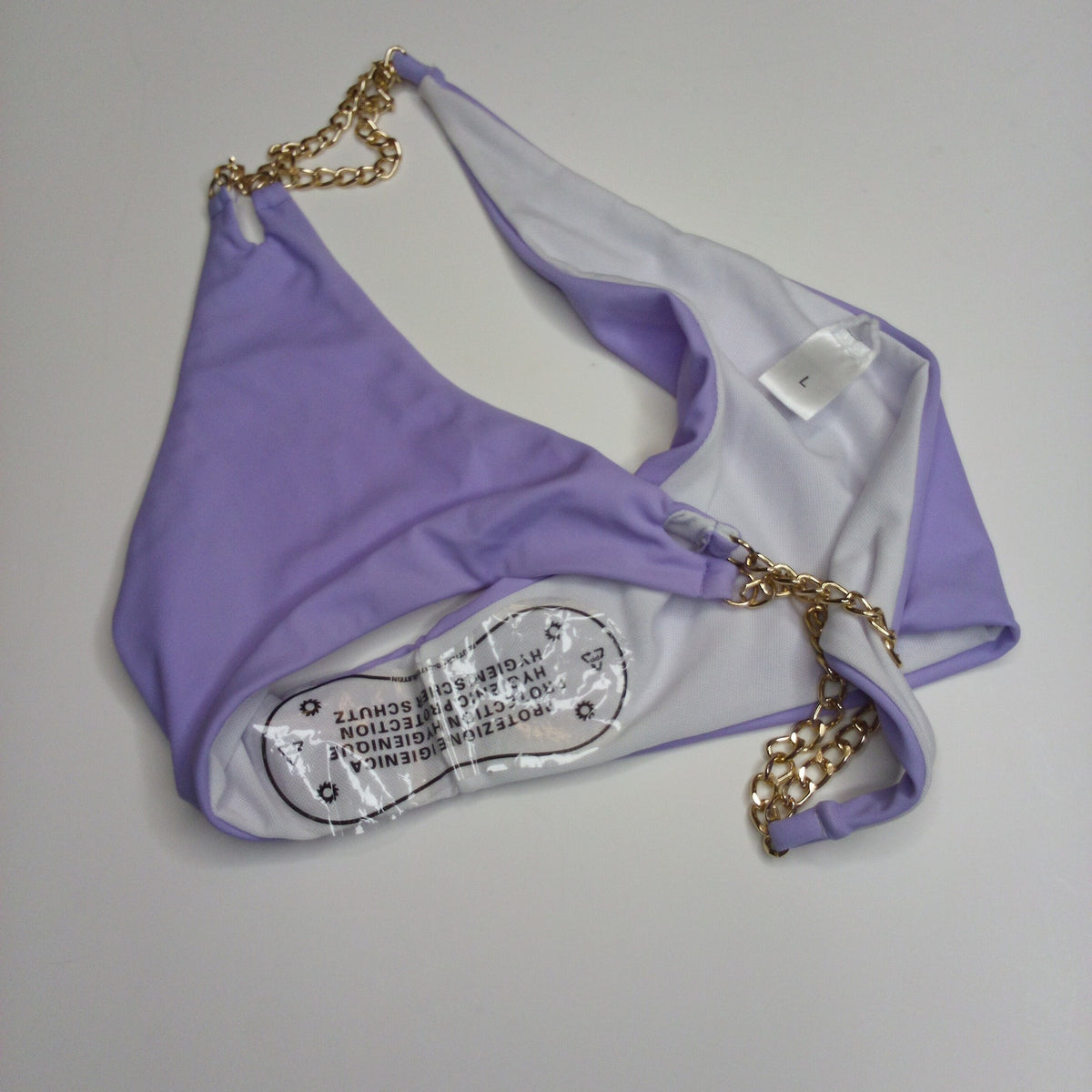 Purple Chain Detail Bikini Bottom - Size L - NWT