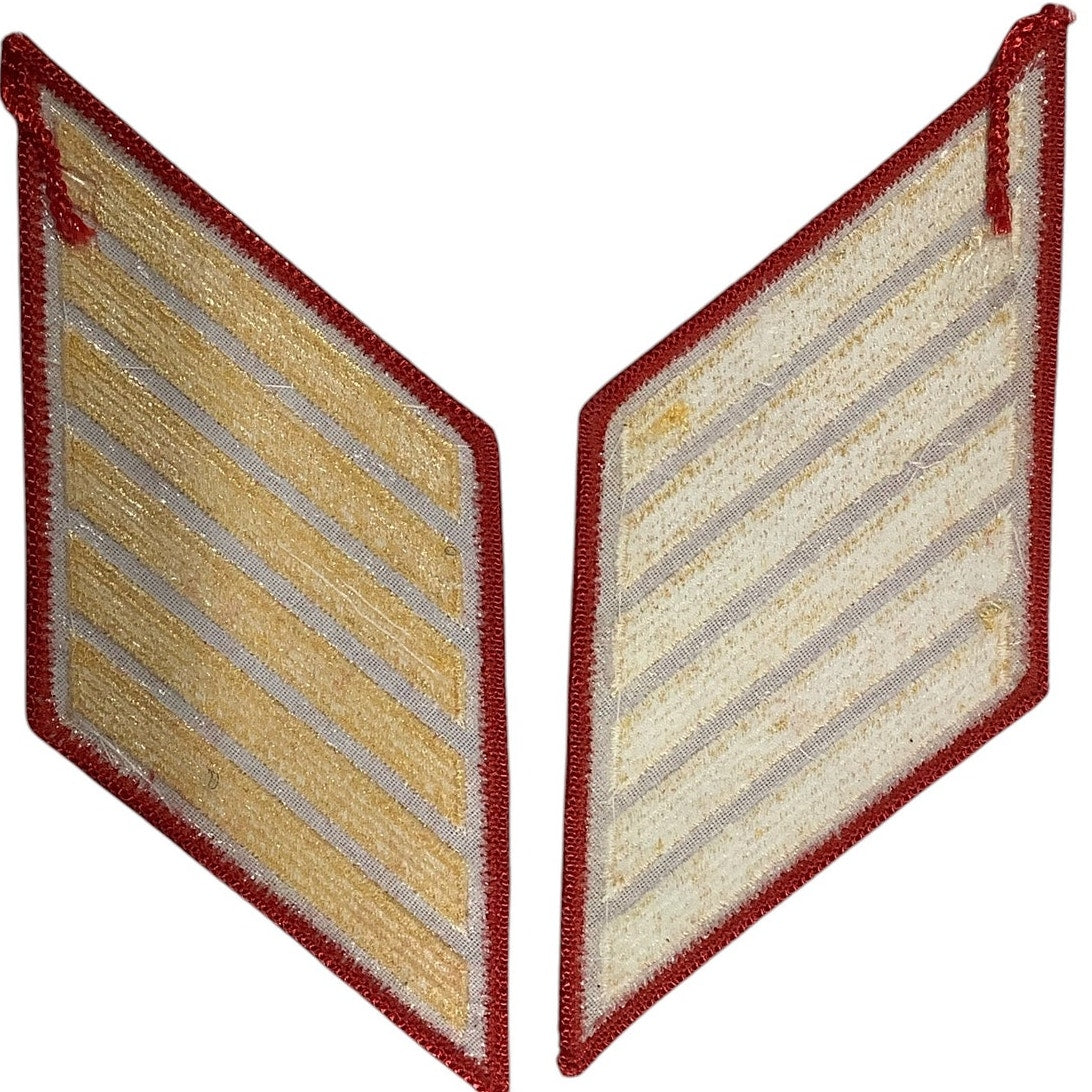 1 Set 24 Year US Marine Corps Service 6 Stripes - Gold on RED- 2-5/8"H x 5-7/8"W