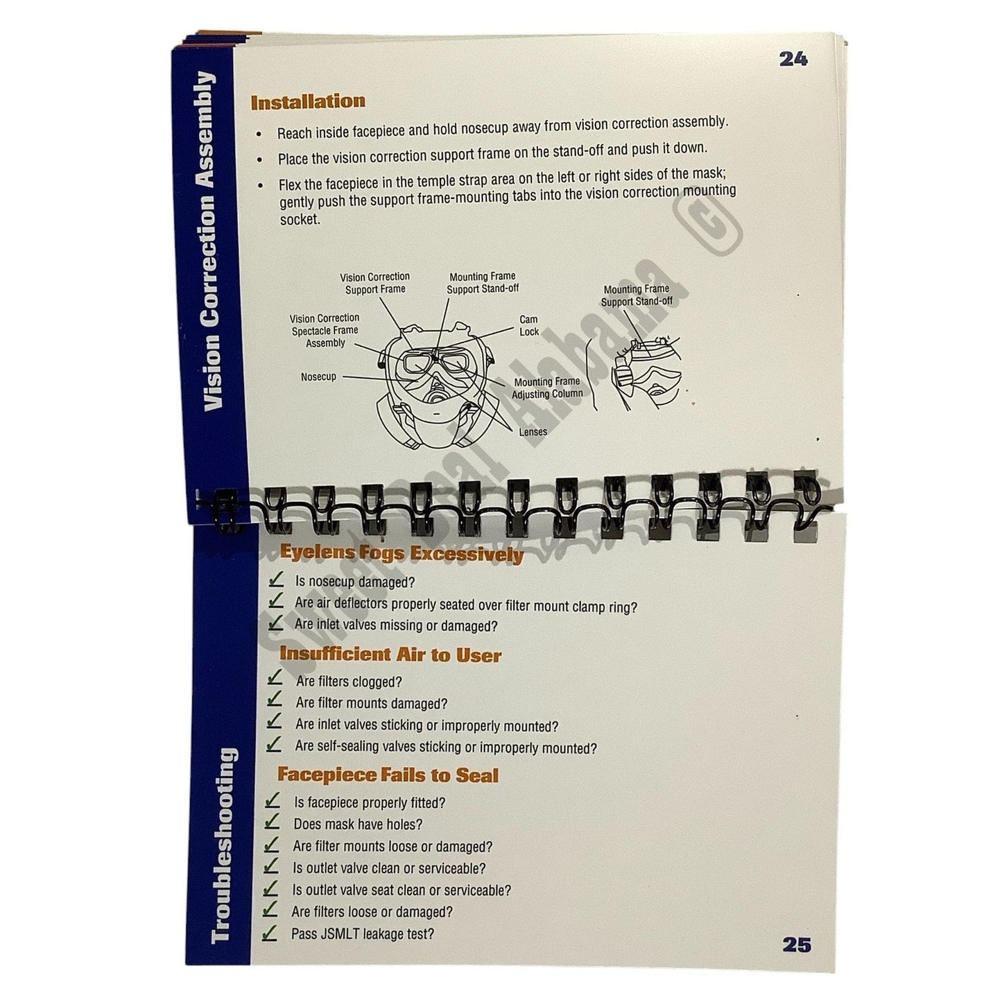 Operator's Manual (Flip Book) for JSGPM M50 and M51 Military Mask