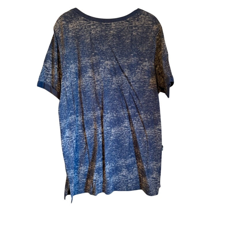 Silverwear Women's Blue & White Burnout Short Sleeve Top Size L - Raglan Tee
