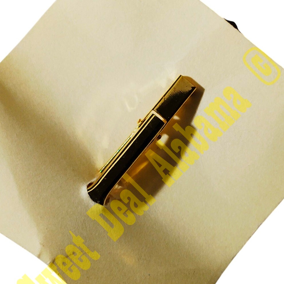 Tie Bar / Clip: Waving U.S. Flag, Gold Tone Finish 2-1/2"L, Flag's 3/4"H x 5/8"W