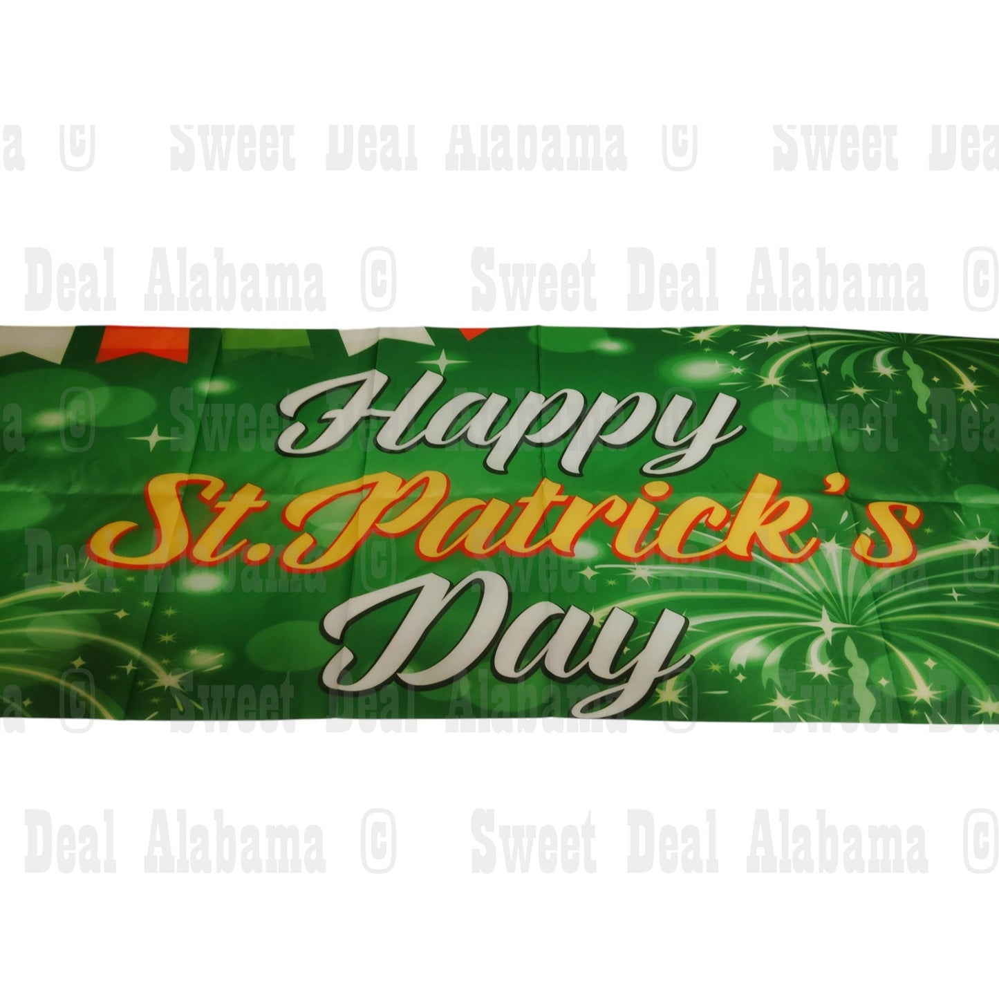 Happy St. Patrick’s Day Banner – 120” x 20” Shamrock Indoor/Outdoor Decoration