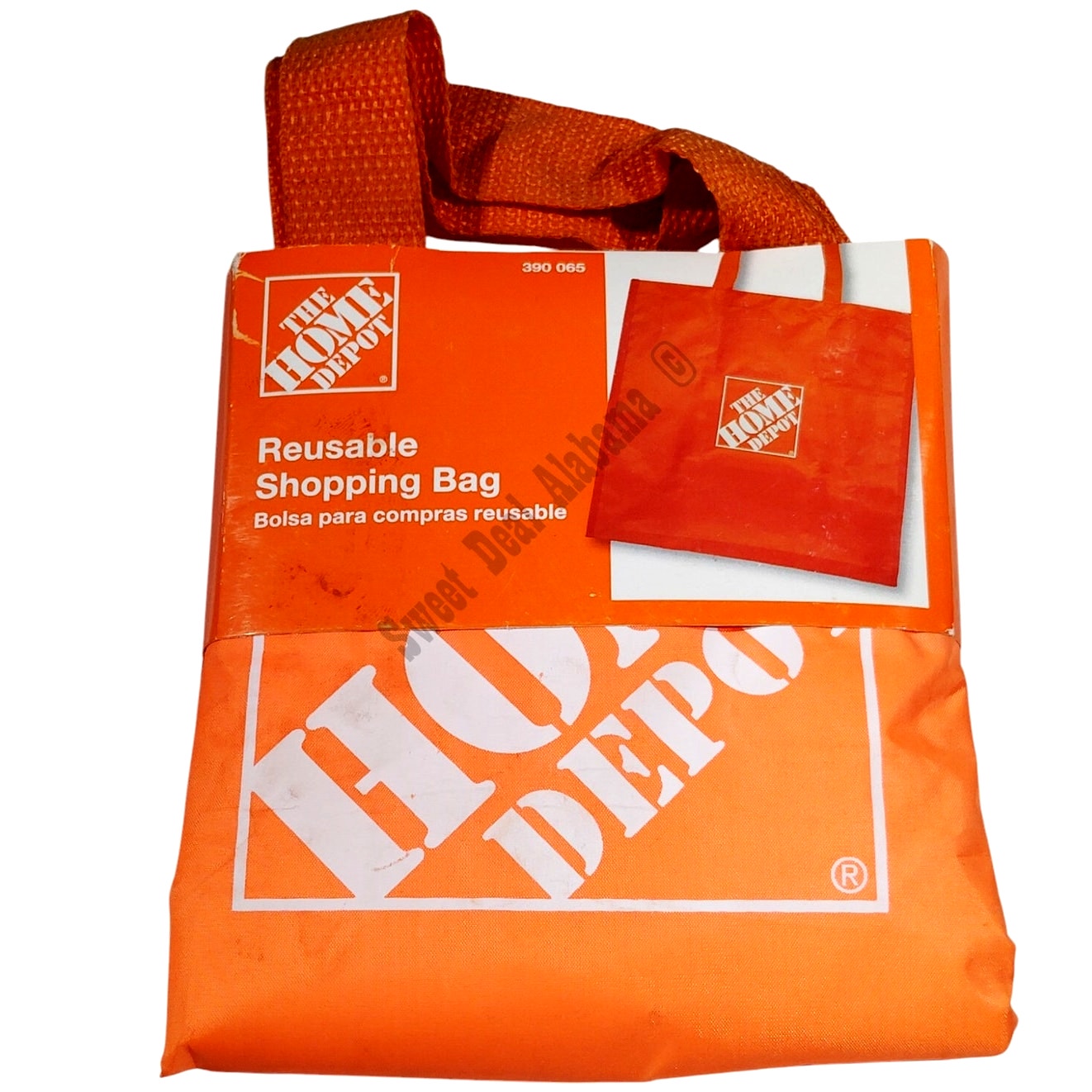 The Home Depot 7.25 in. Reusable Shopping Bag, Orange, 7.25"W x 15.5"H