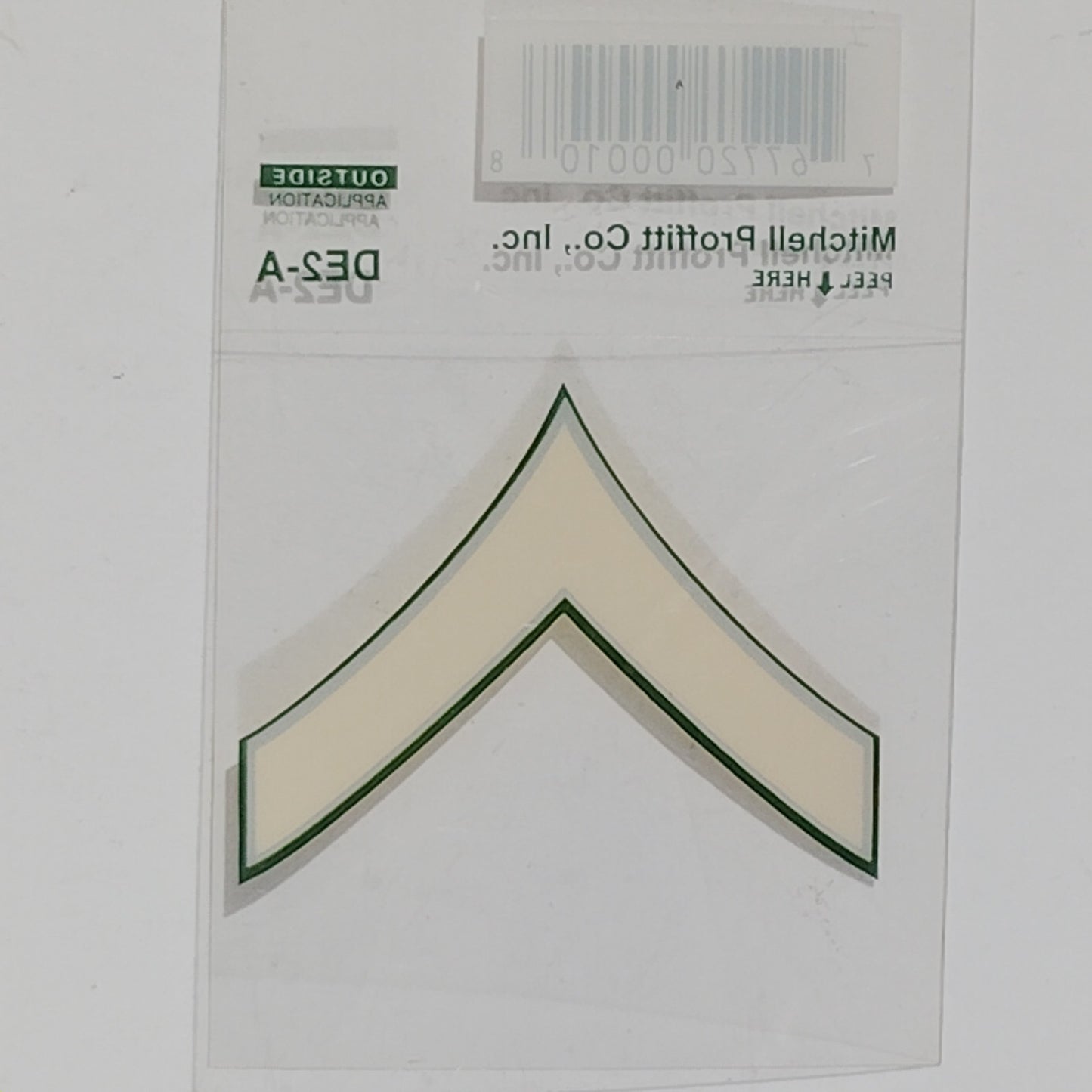 Chevron E2 Private Decal – 2" x 1.5" Adhesive Back – Outside Window – DE2‑A