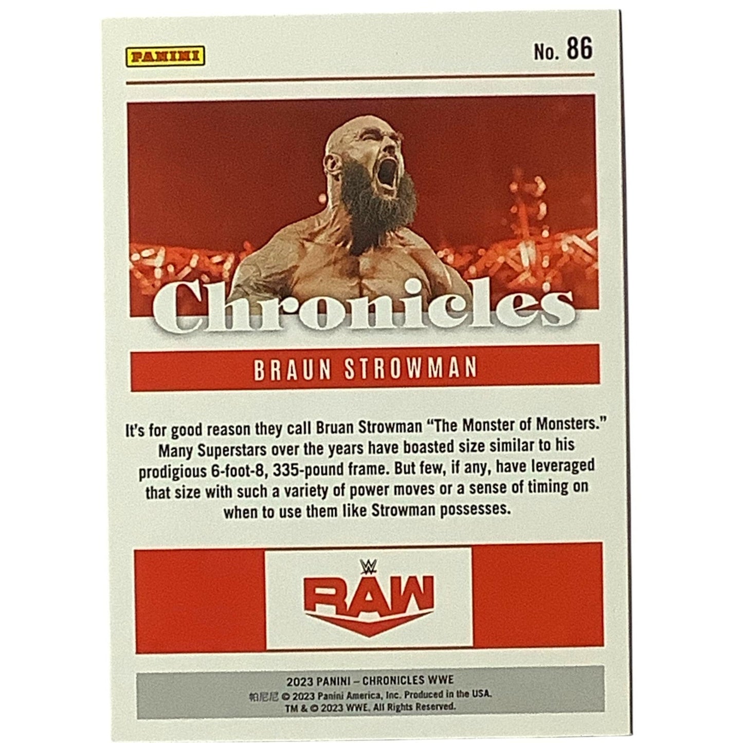 Braun Strowman, Card 86, 2023 Panini -Chronicles Classics WWE NM+