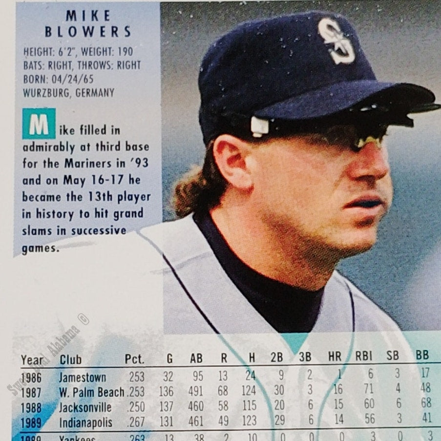 Mike Blowers, Seattle Mariners, #279, 1994 Fleer Baseball Collector's Card