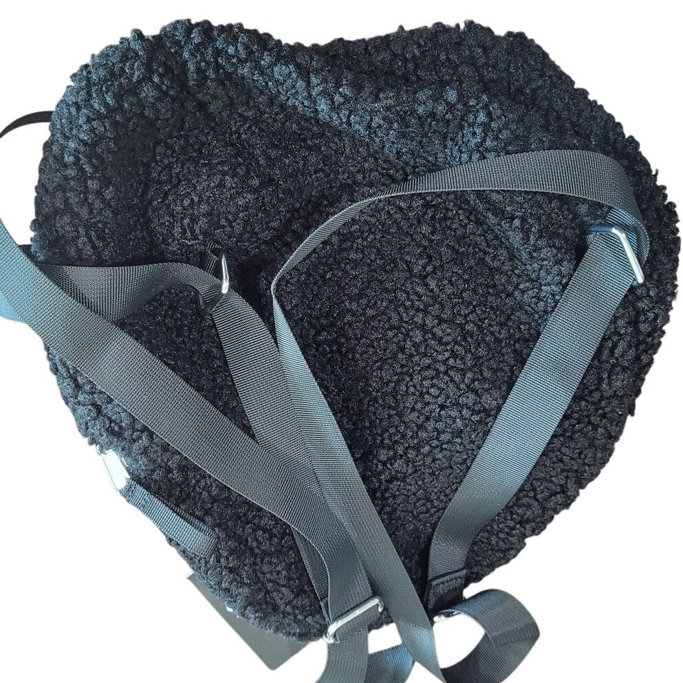 Kids' Mini Faux Shearling Backpack – Art Class™ Black – Lightweight Design, Ages 3–11, Recycled Poly