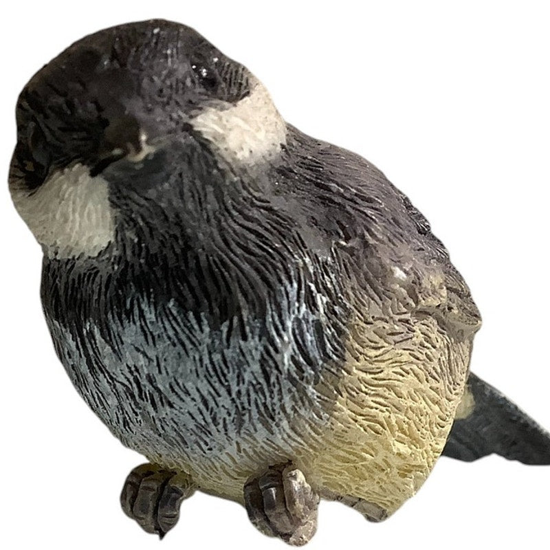 Vintage Miniature Black-Capped Chickadee Bird Figurine, 3"L x 1-1/8"W x 1-1/8"H
