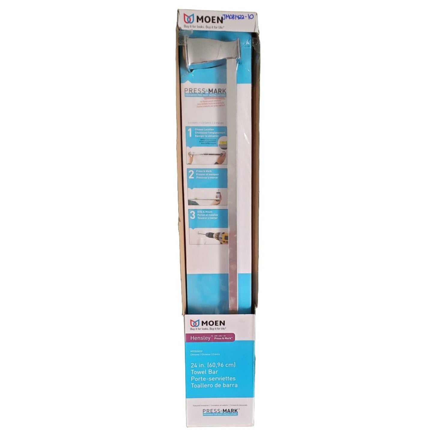 MOEN Hensley 24 in. Towel Bar with Press and Mark in Chrome - Free Shipping
