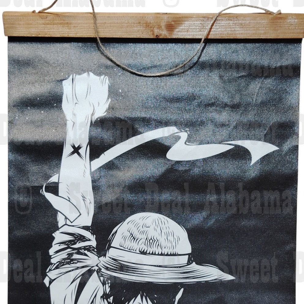 RONIG Anime Poster Wall Hanging Scroll – 13” x 20” Canvas Print, Wooden Frame