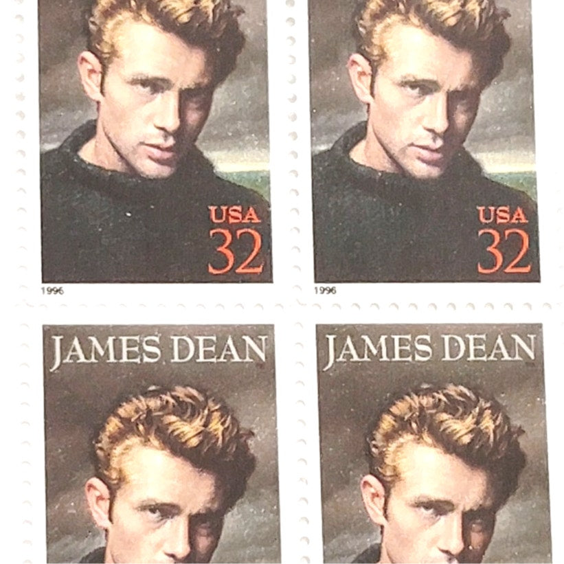 Block of 4 – 1996 USA 32¢ James Dean Legends of Hollywood MNH – Scott 3082