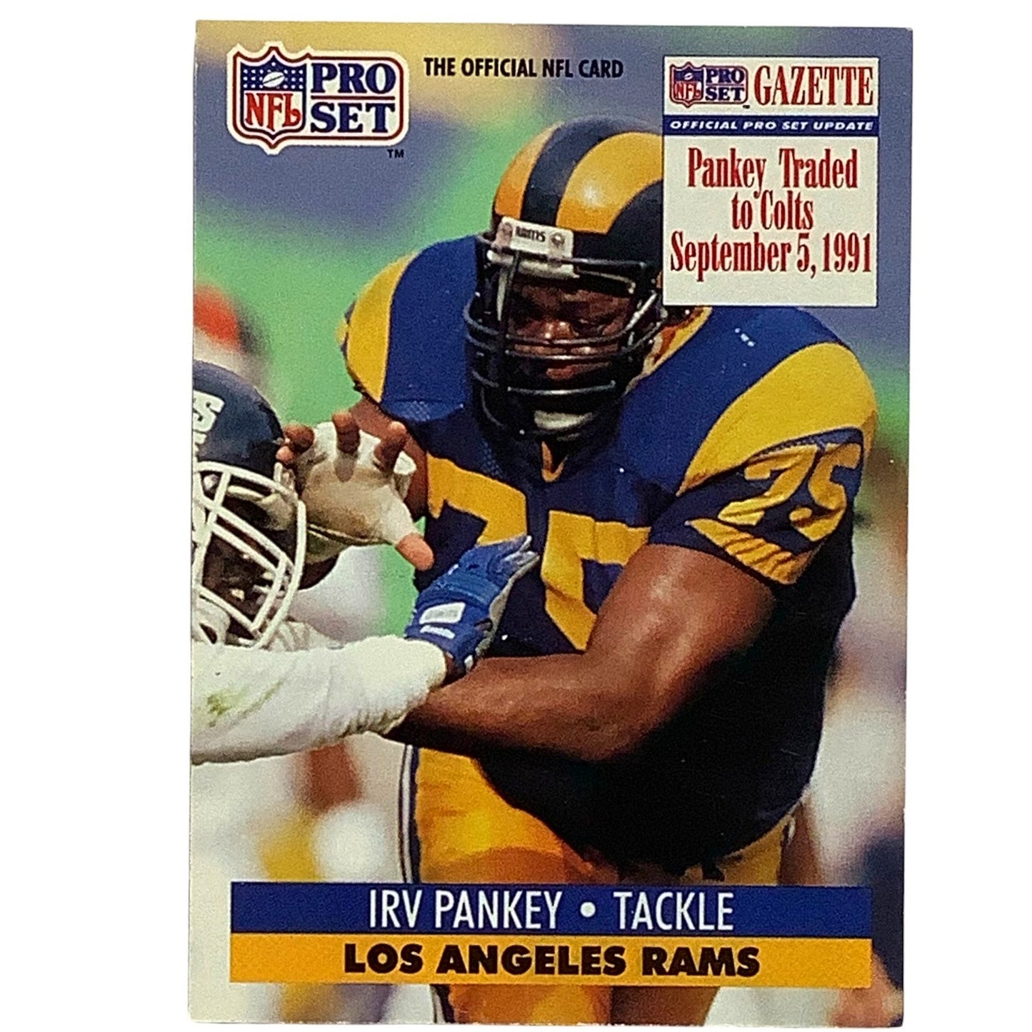 Irv Pankey, Los Angeles Rams, NFL 1991 Pro Set Card 554, EX/NM