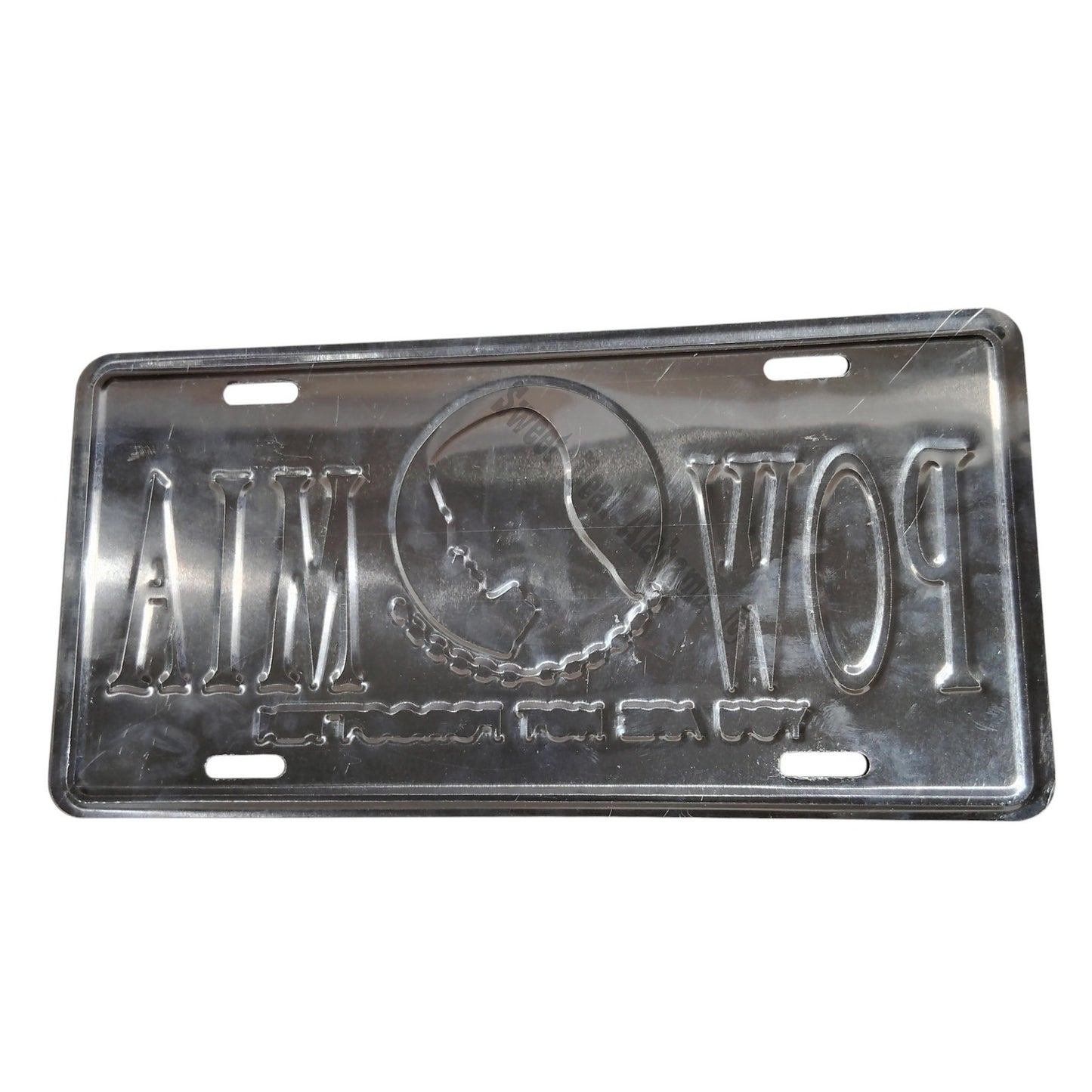 POW MIA - You Are Not Forgotten - 12" x 6", White Text, Black Background Car Tag