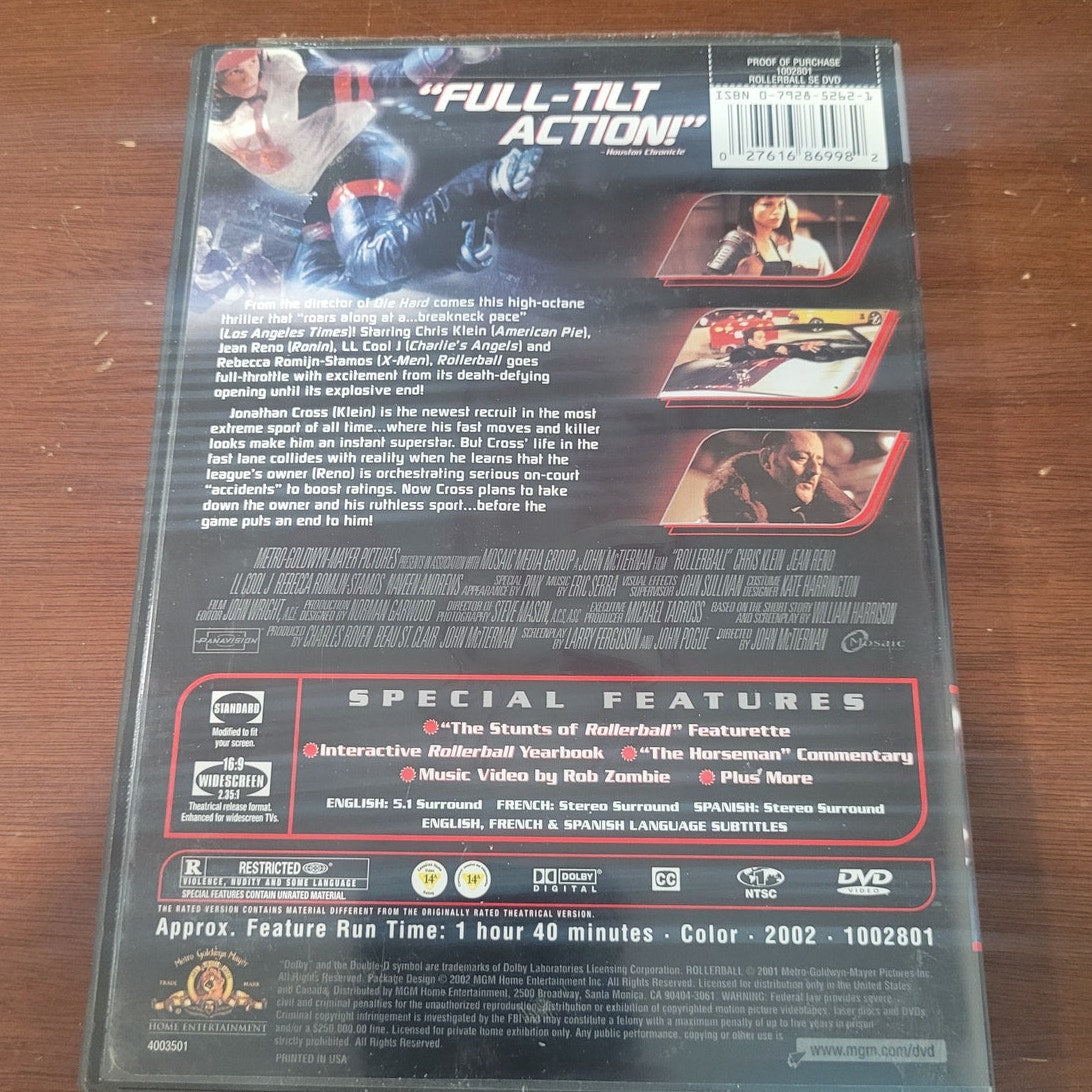 Rollerball DVD Widescreen Full Frame MGM Sci-Fi Action James Caan Classic Movie