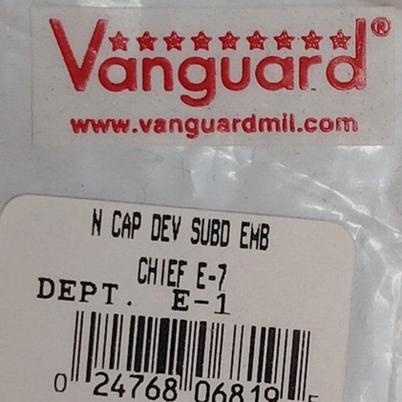Vintage US Navy E‑7 Chief Petty Officer Subdued Cap Device 2" × 1‑3/8" TE Sew‑On