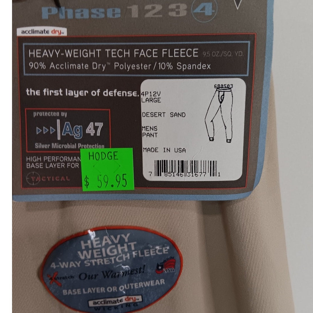 XGO Phase 4 Fleece Pants - Desert Sand - Heavyweight Tech Face -Large - USA Made