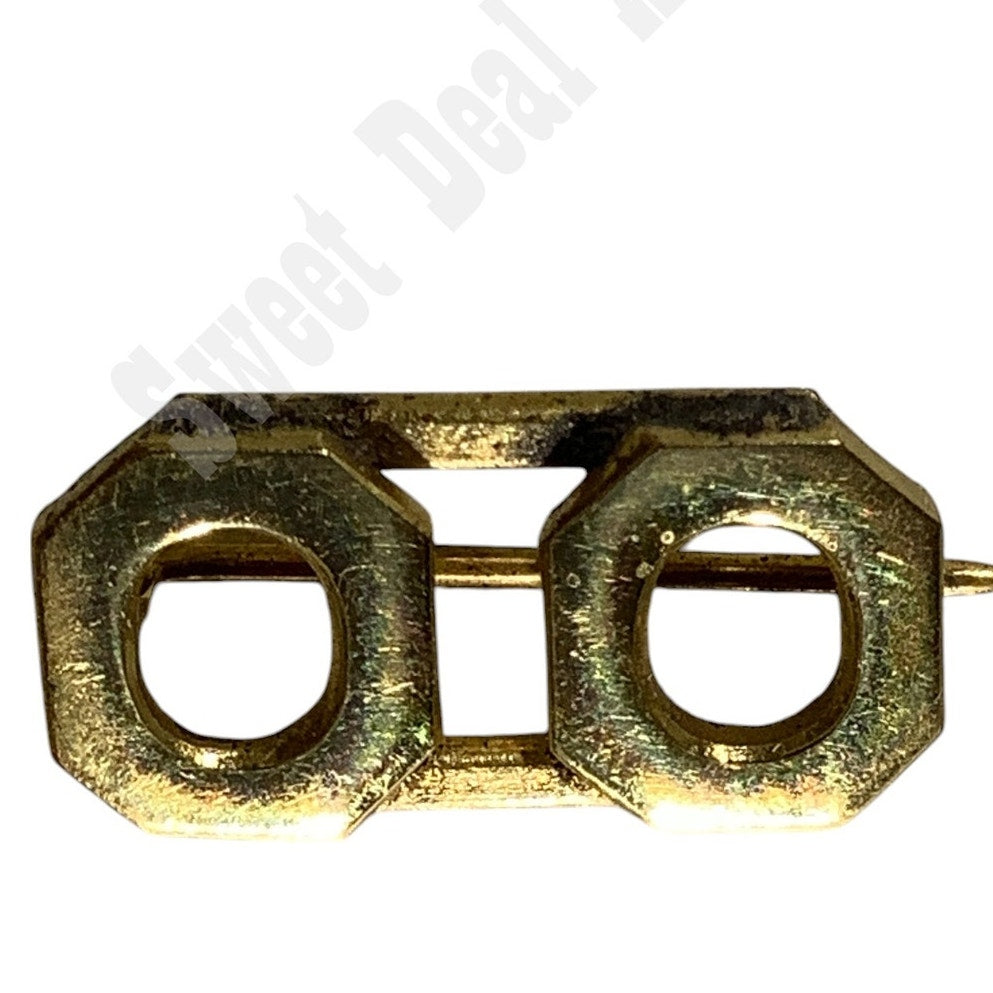 WWI Era Numeric "00", Brass Military C-Clasp Hat / Lapel / Collar Pins Set 3/8"H