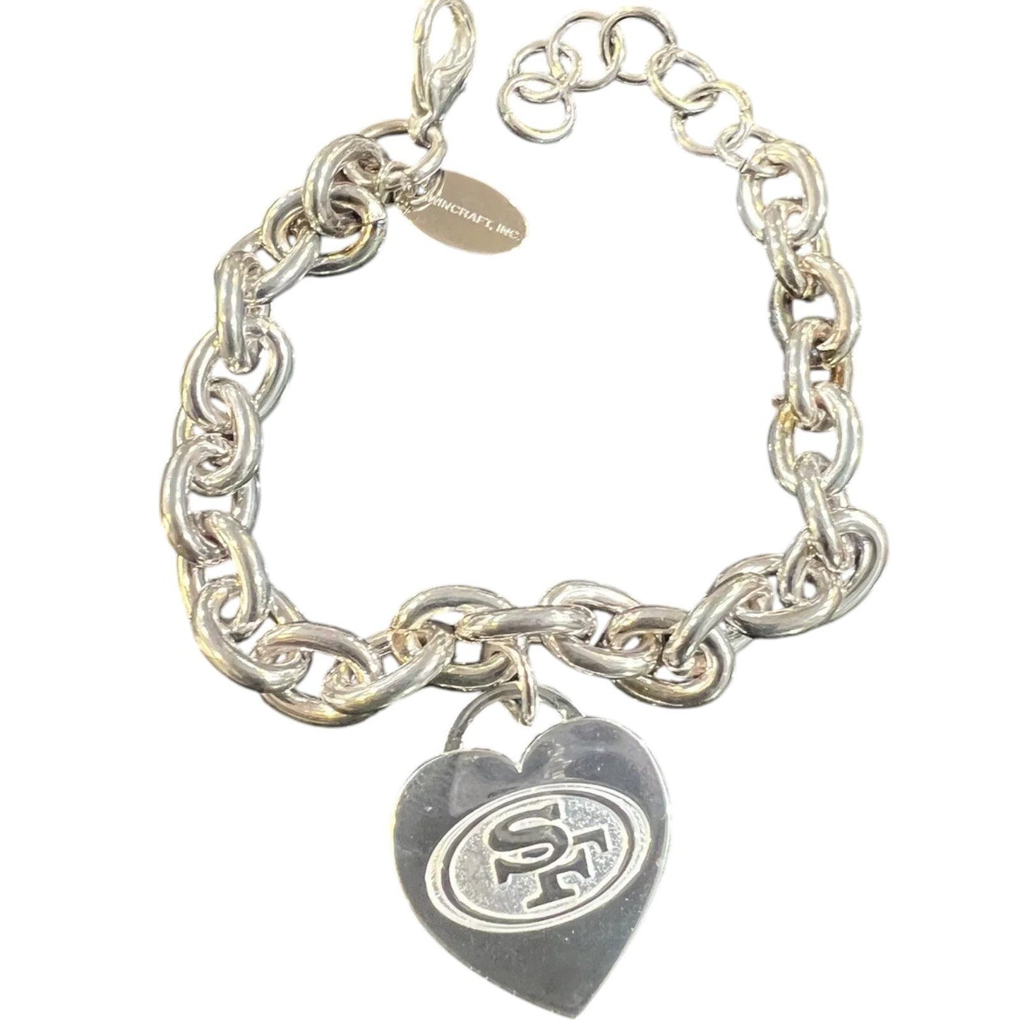 2009 NFL, San Francisco 49ers Heavy Chain Ladies Heart Charm Bracelet/Anklet
