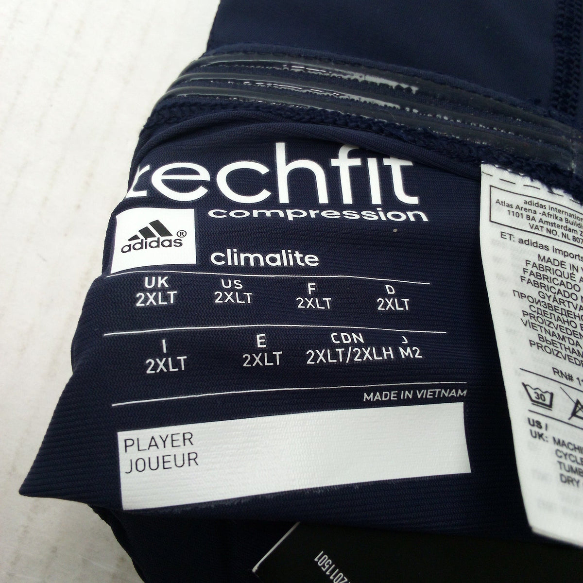 Adidas Techfit Climalite Padded Compression Knee Pad Sleeve Navy Blue 2XLT Tall