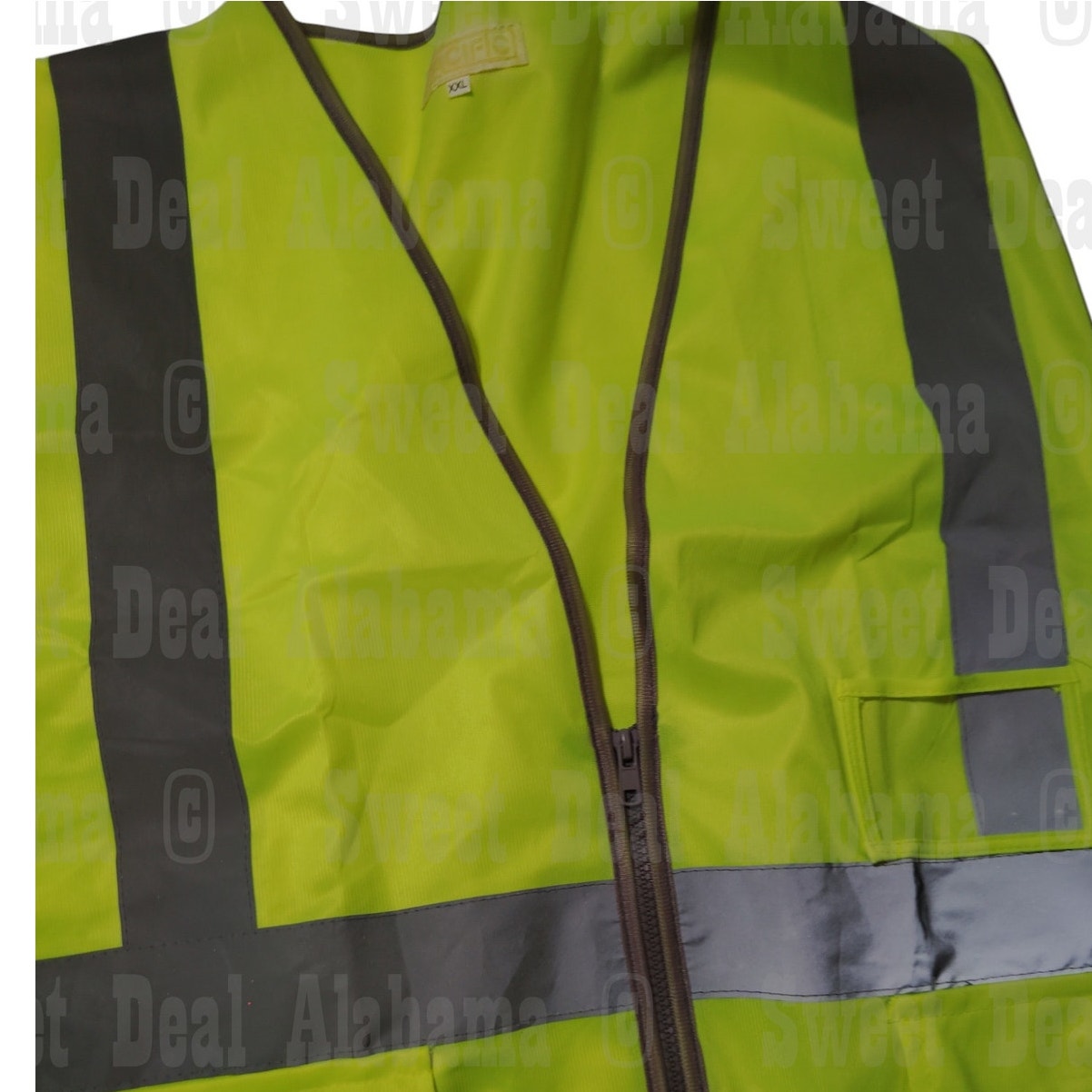 Pacific Safety Vest, Front Zip-up, Name Tag Holder ,w/ Reflective Silver, XXL