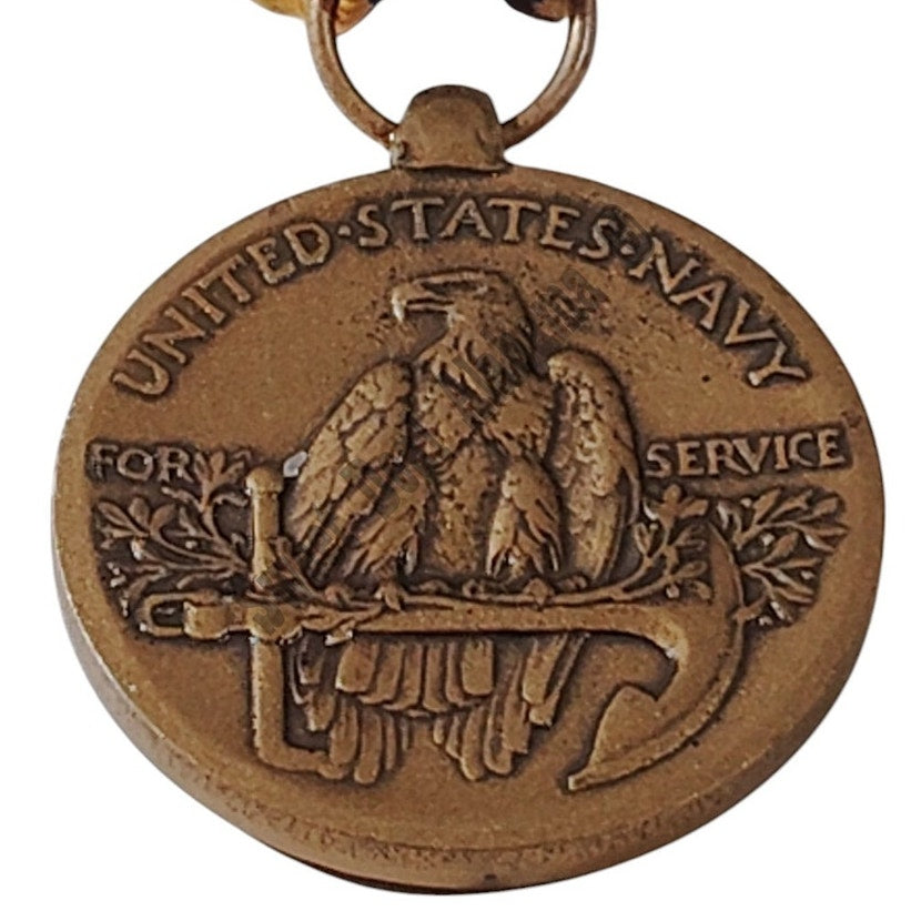 U.S. Navy Expeditions Service Medal w/ Pinback, 1-3/8"D x 3"H Overall