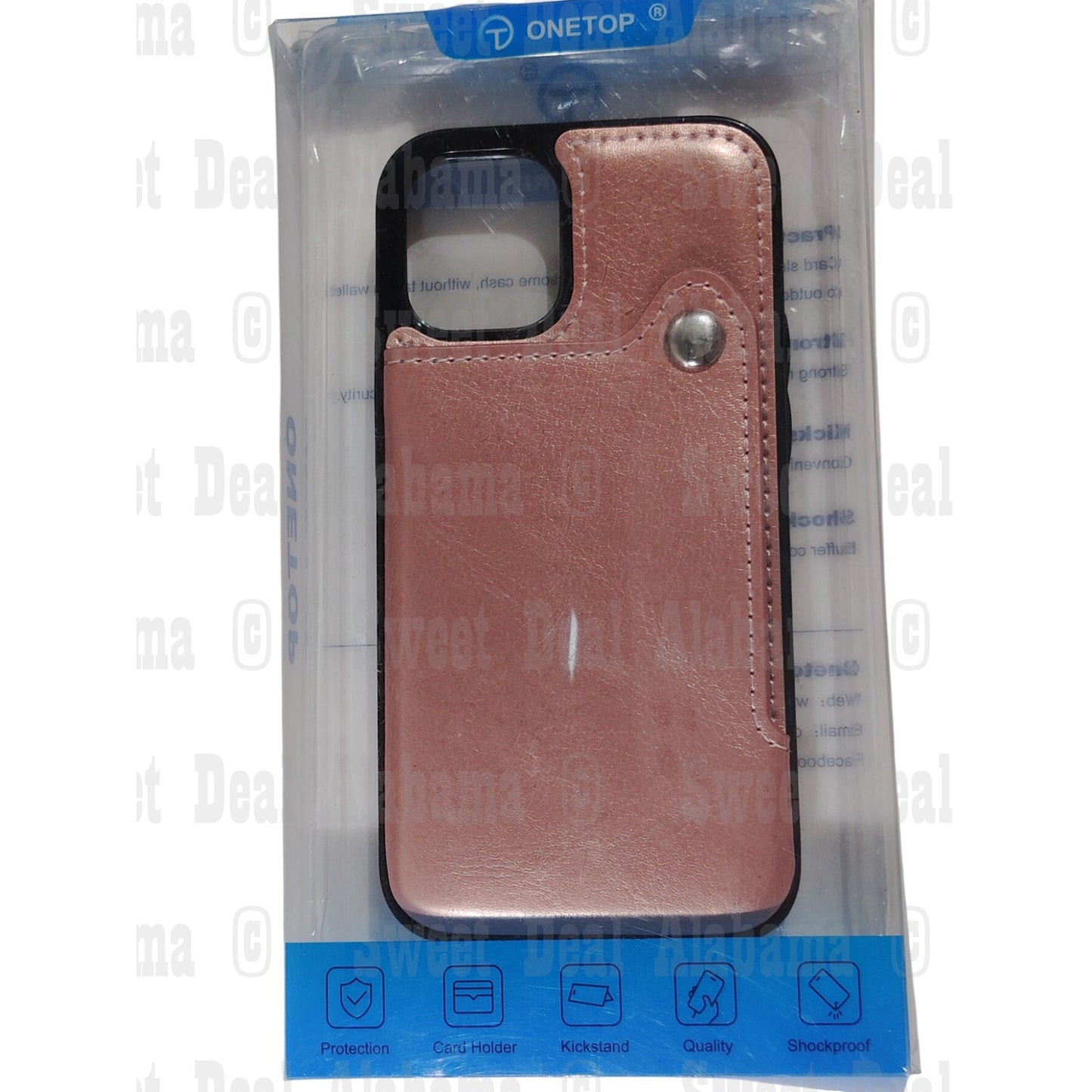 Onetop Cellphone/Credit Card Case For iPhone 12 Slim (5.4"), Rose