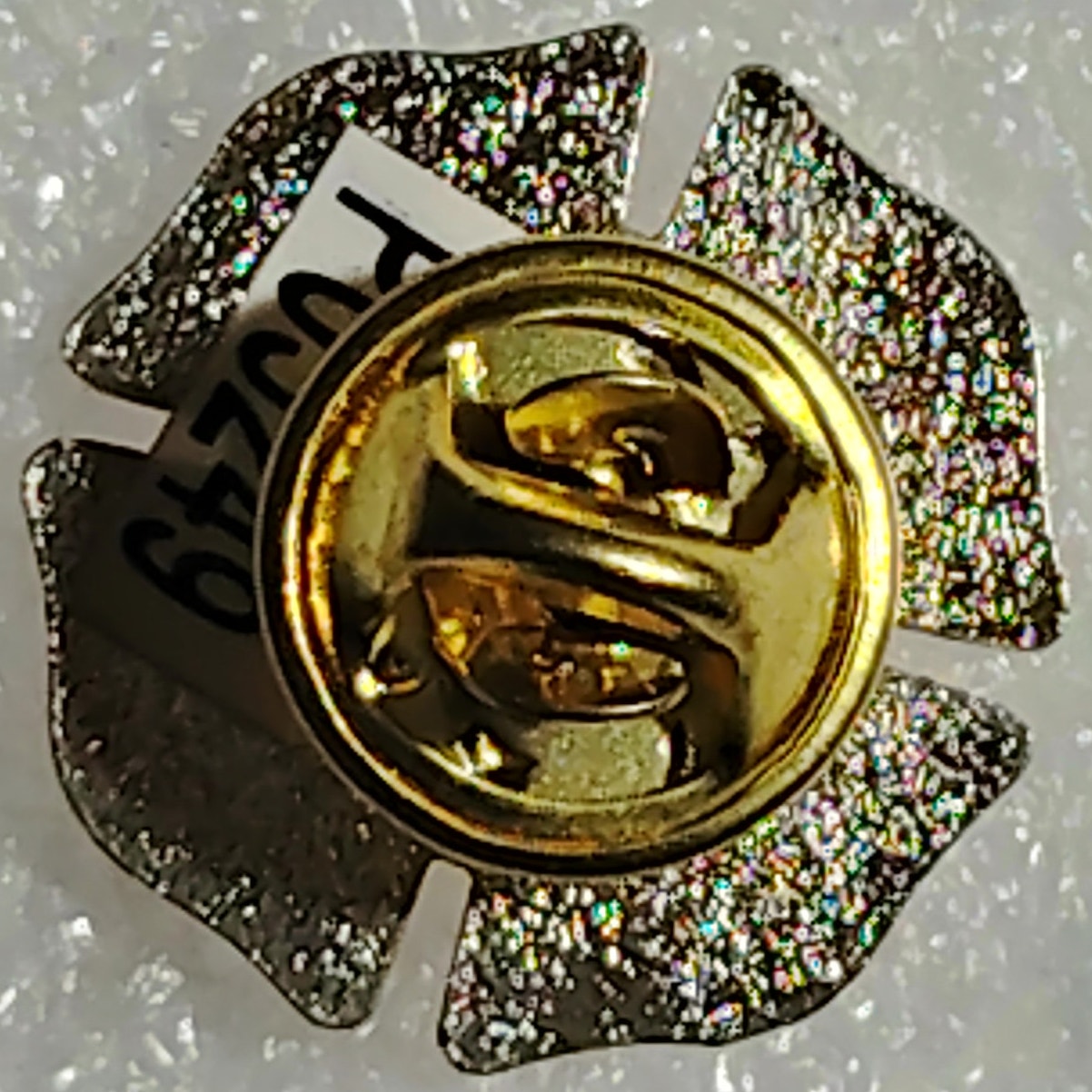 Maltese Cross Firefighter Novelty Hat/Lapel/Brooch Pin, Metal, Butterfly Clutch