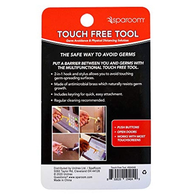 SpaRoom Touch Free Tool Keychain to Open Doors, Press Buttons and Switches