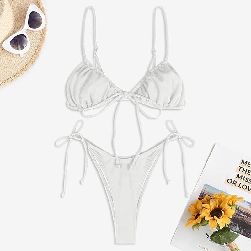 ZAFUL High Cut Thong Bikini Set Swimsuits Cami String Sexy Bathing Suit SM (4)