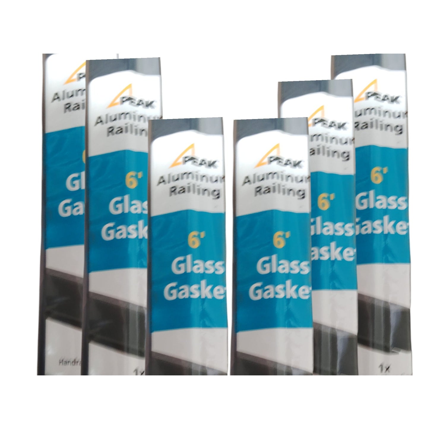 6-Pack – PEAK Aluminum Railing, 6 ft. Wide Matte Black Deck Panel, Glass Gasket, For 36" High System