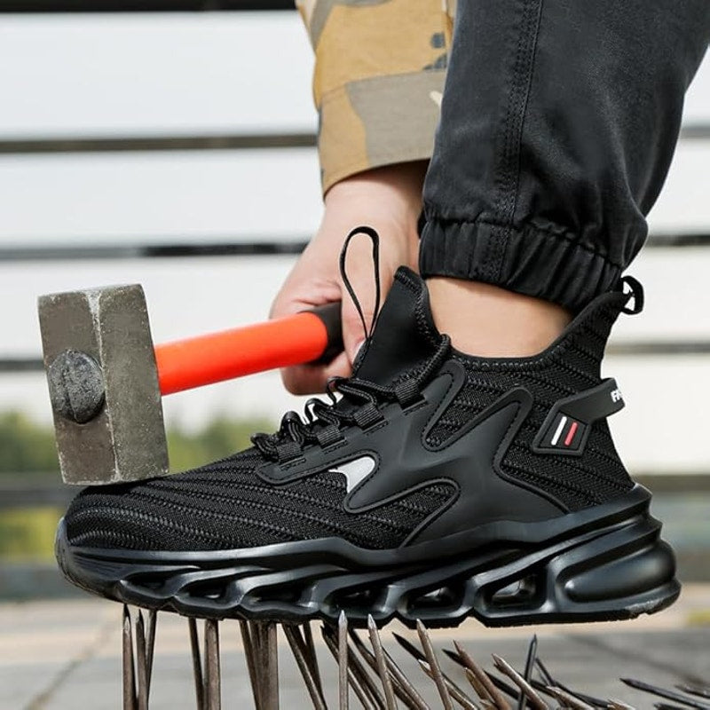 Steel Toe Work Shoes, Unisex, Lightweight Industrial & Construction Safety Boots, Men's 5, Women's 7